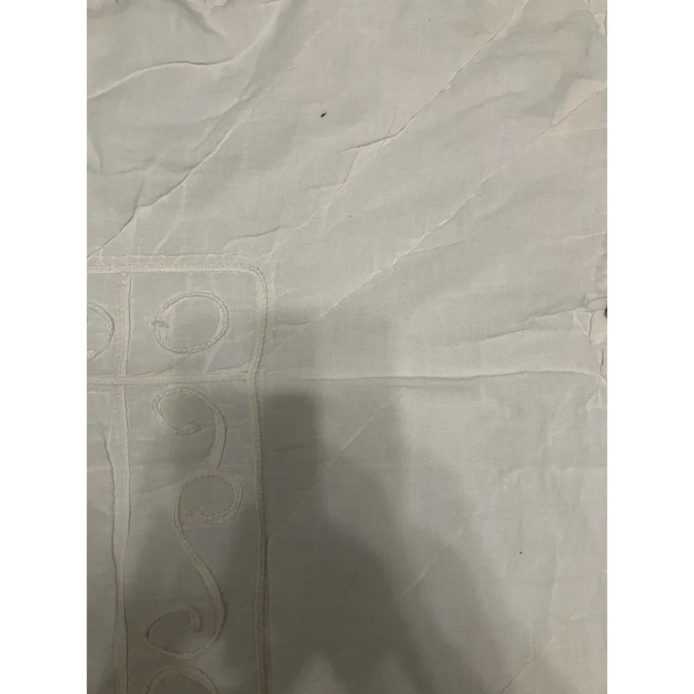 1900s Antique CottageCore Amish white on white BABY CRIB QUILT 81x72 hand stitch